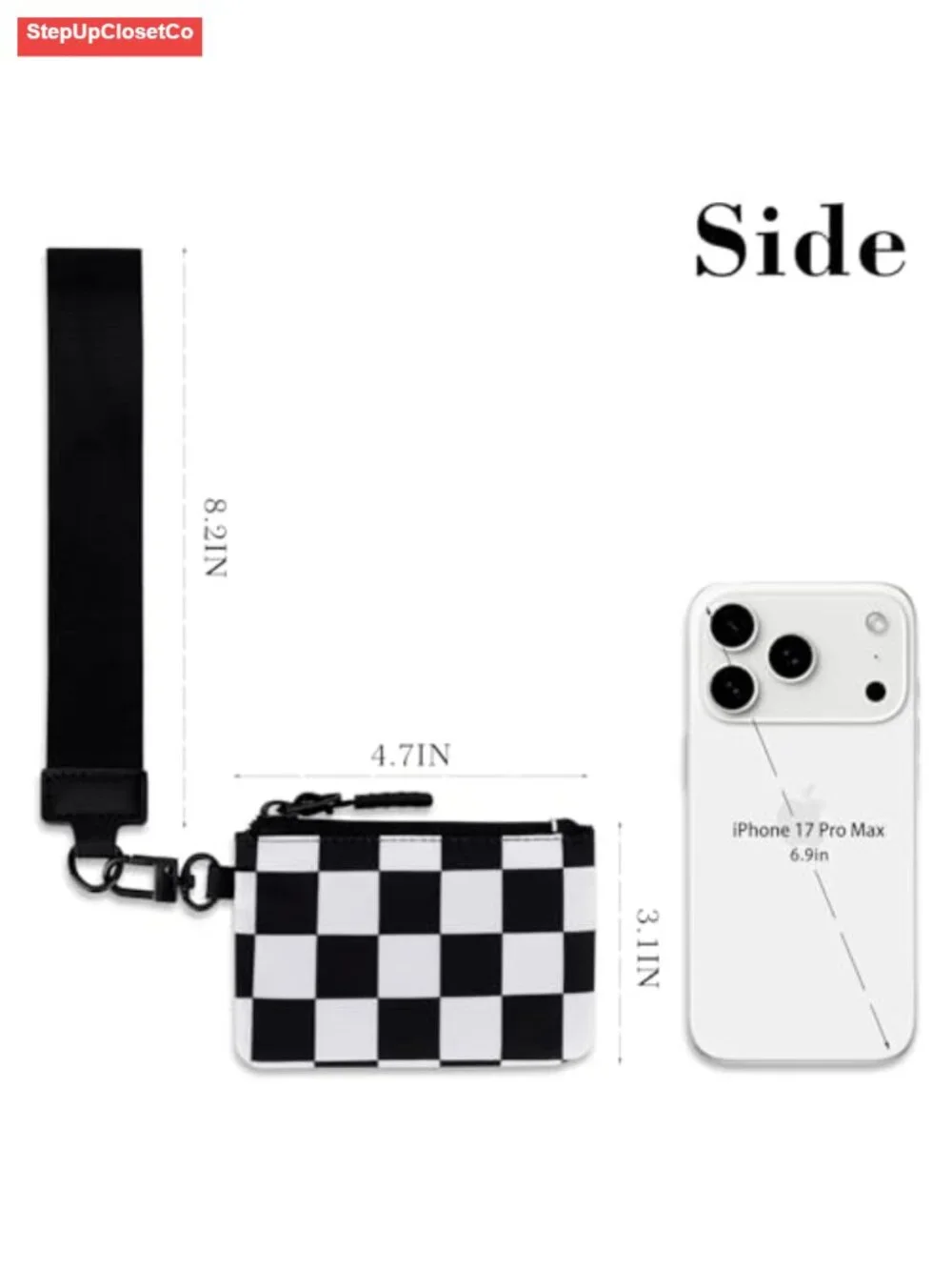 Nylon Wristlet Wallet with Detachable Dual Pouch - Coin Purse for Women